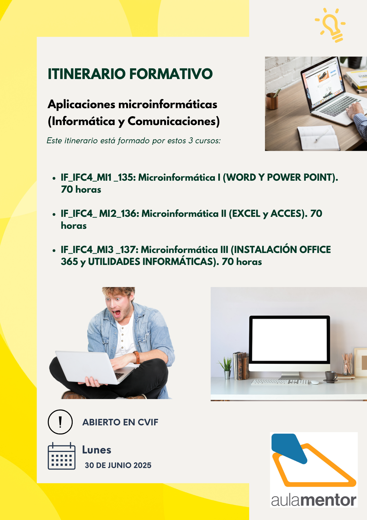 Cartel-apertura-IF-Aplicaciones-Microinformaticas1 Itinerario Formativo de Aplicaciones Microinformáticas en Aula Mentor